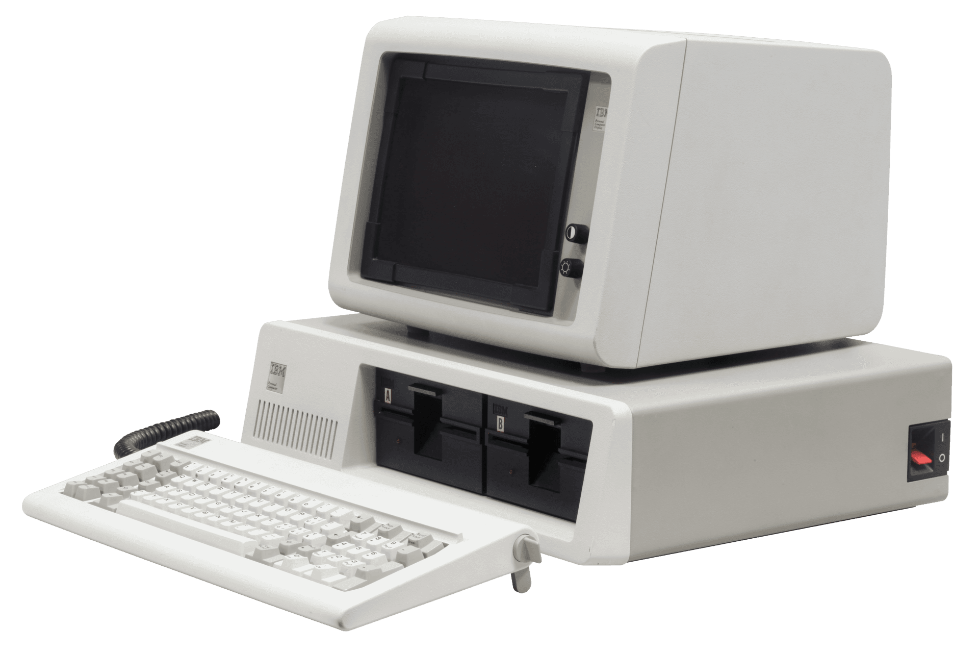 IBM 퍼스널 컴퓨터 5150 본체와 모니터